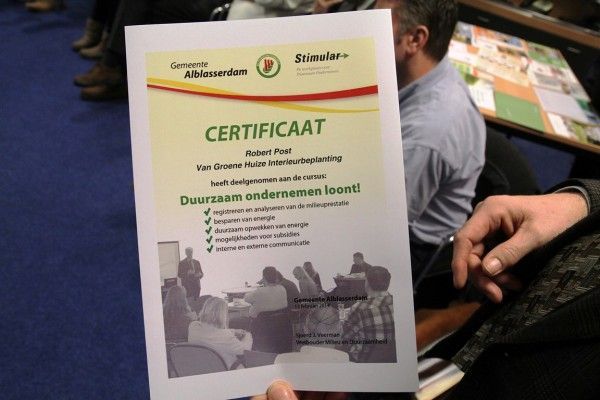 Certificaat duurzaamheid